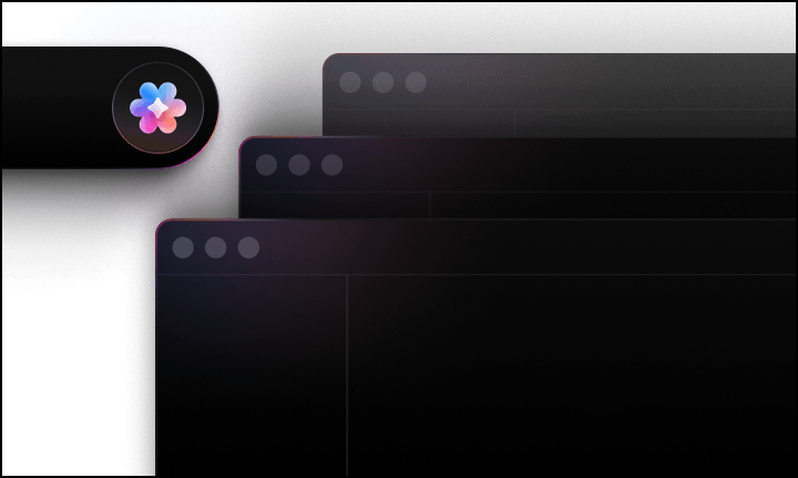 Stacked workspace windows with Brain icon
