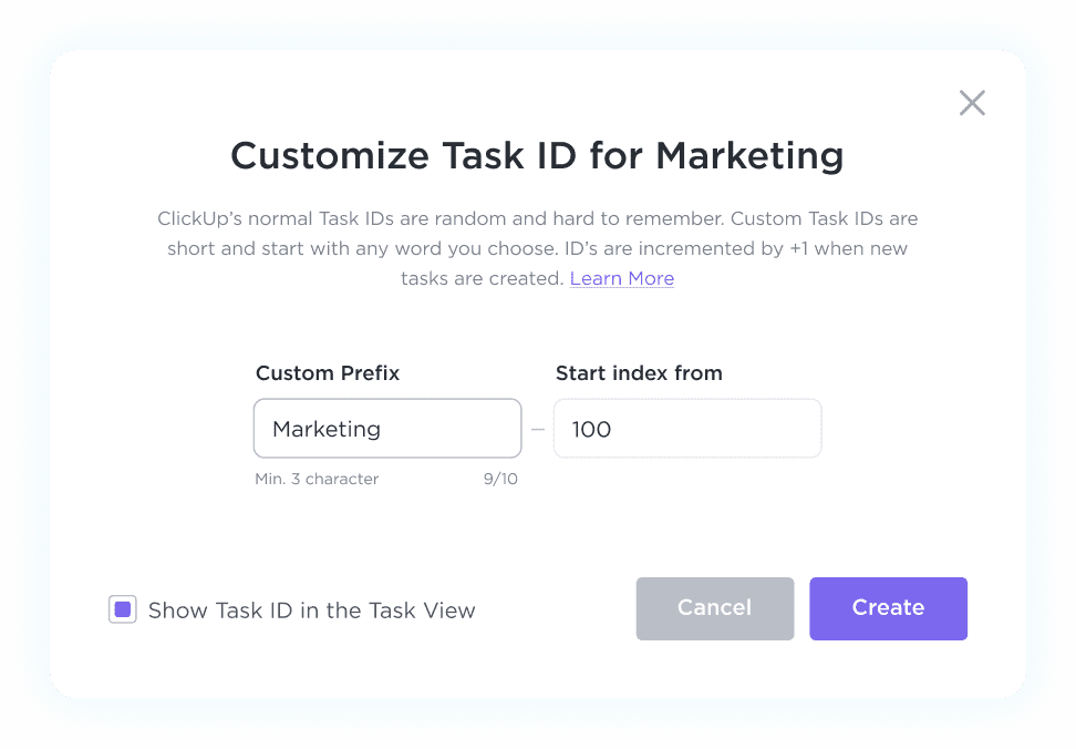 Custom Task IDs