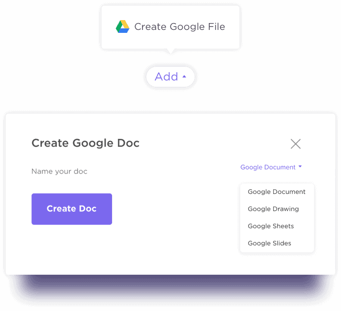 Create Google Files without Leaving ClickUp