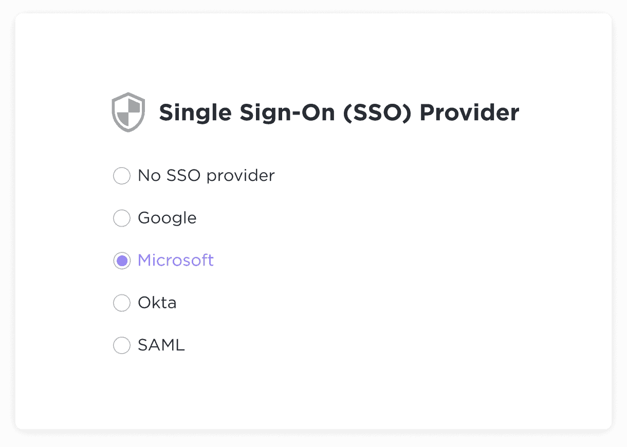 Secure login with Single Sign-On (SSO).